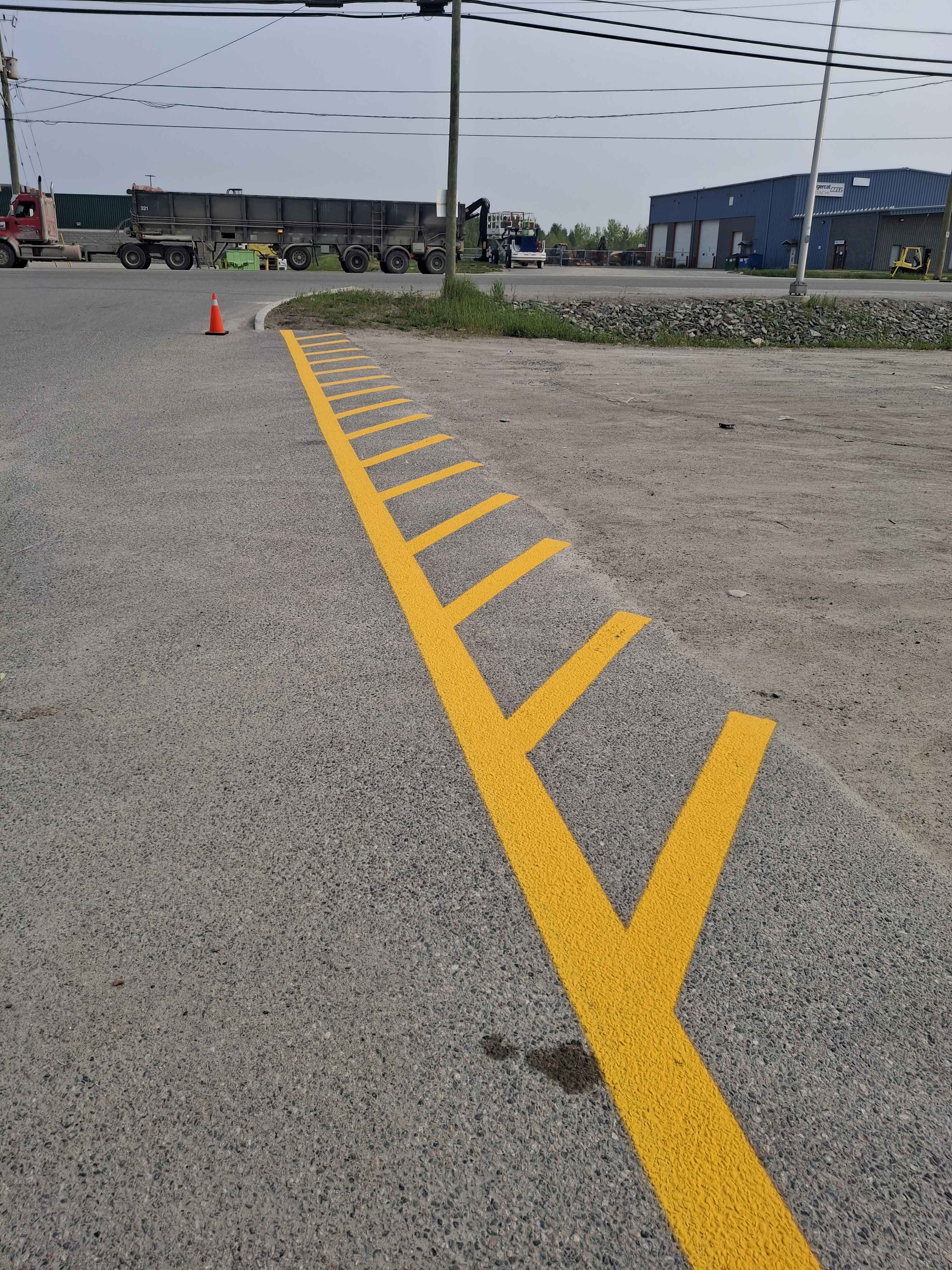 Retail parking lot line painting