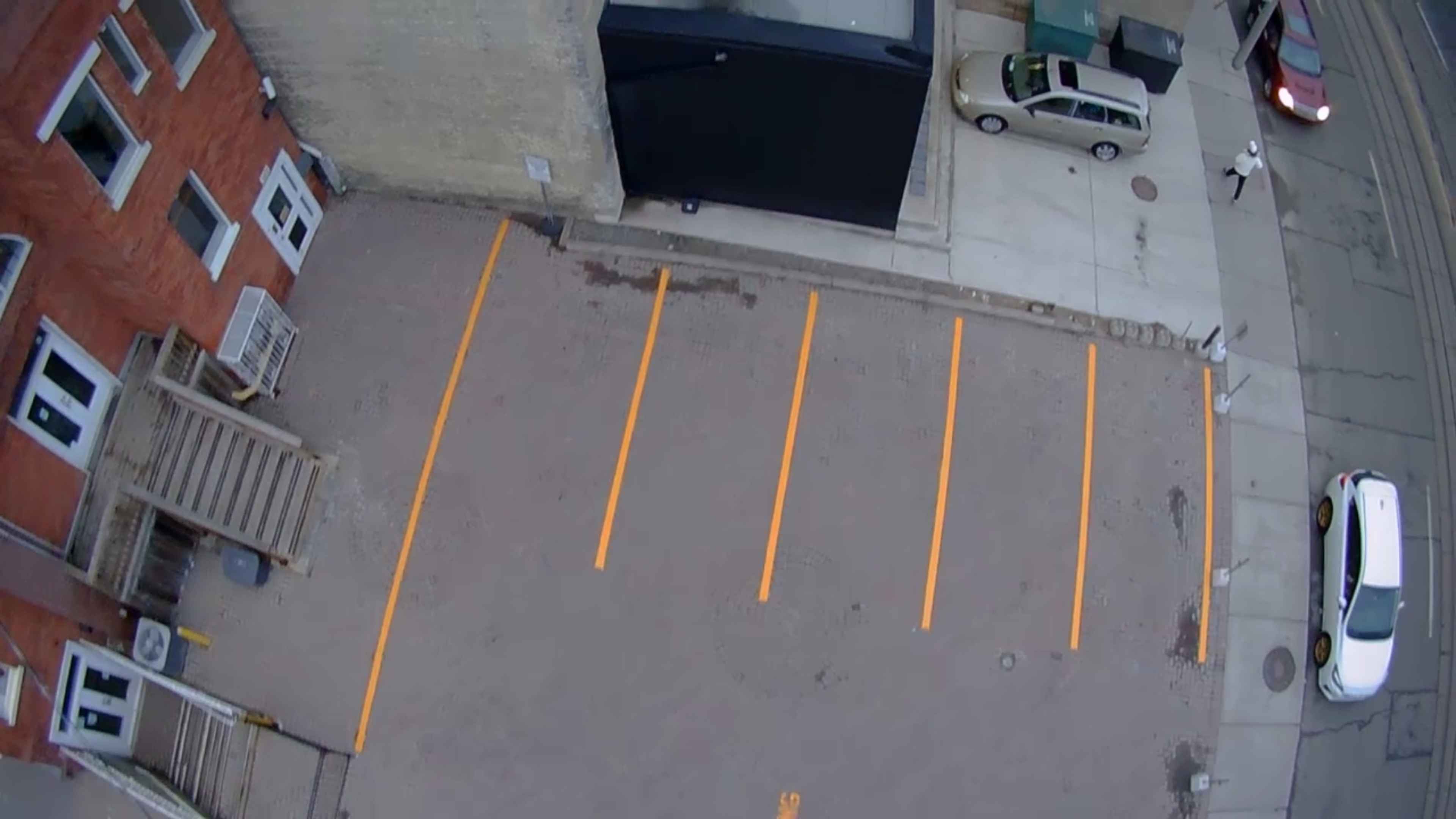 Cracked parking lot surface