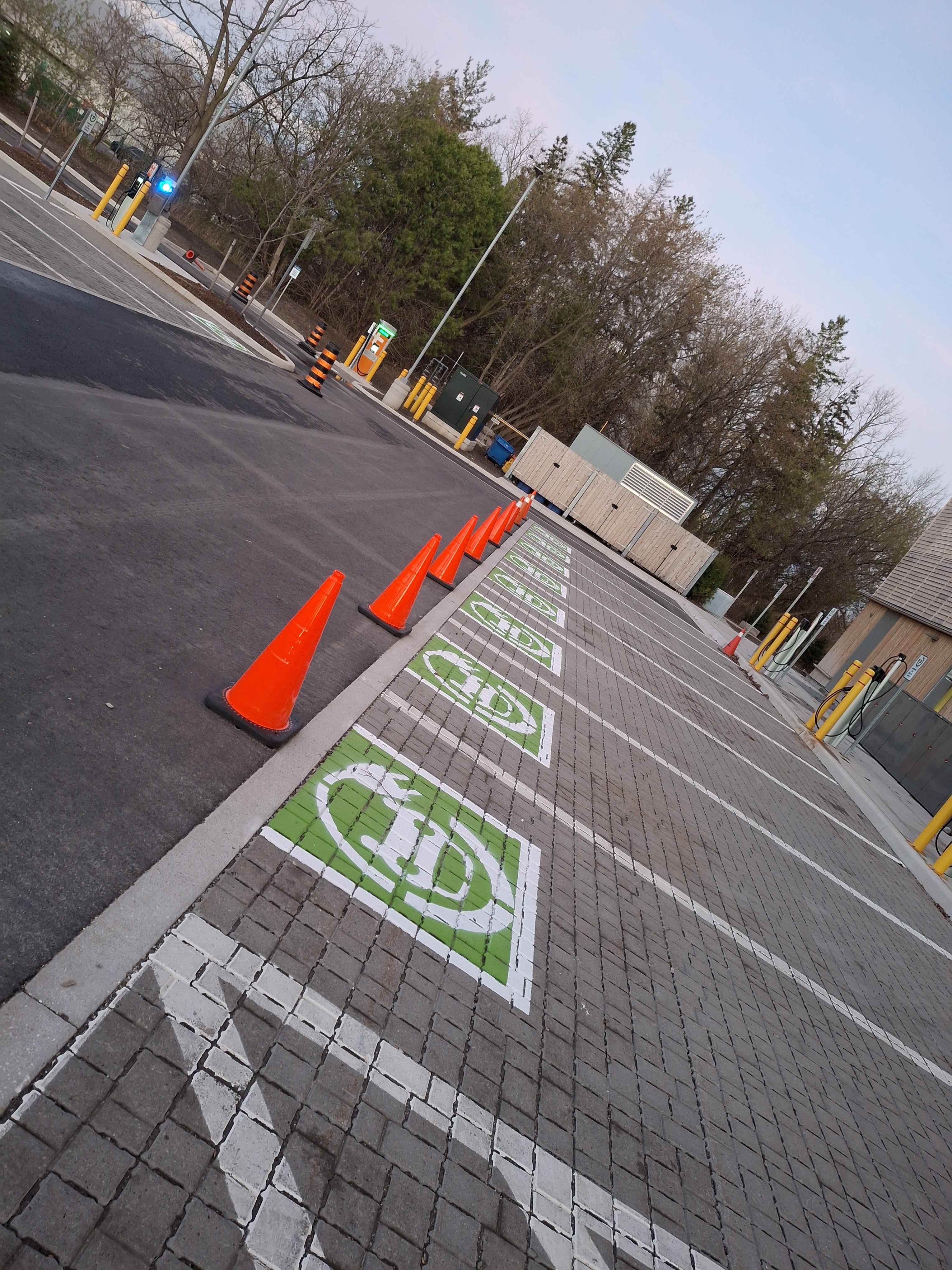 Painted loading zone and fire lane